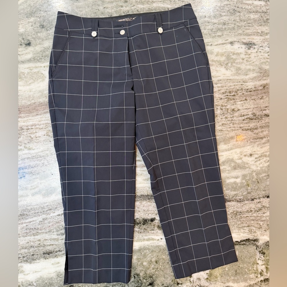 Nike Golf Black Checkered Ankle Pants Size 8